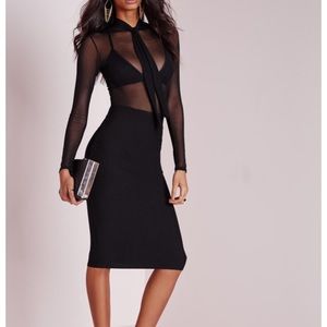 Missguided like new pussybow mesh dress